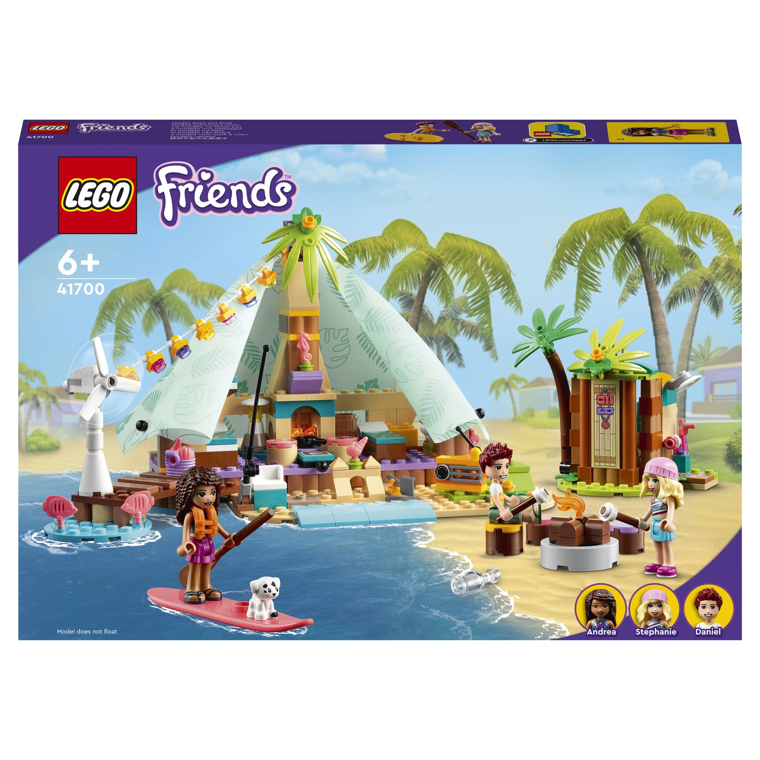 Конструктор LEGO Friends Кэмпинг на пляже блочный - фото 2