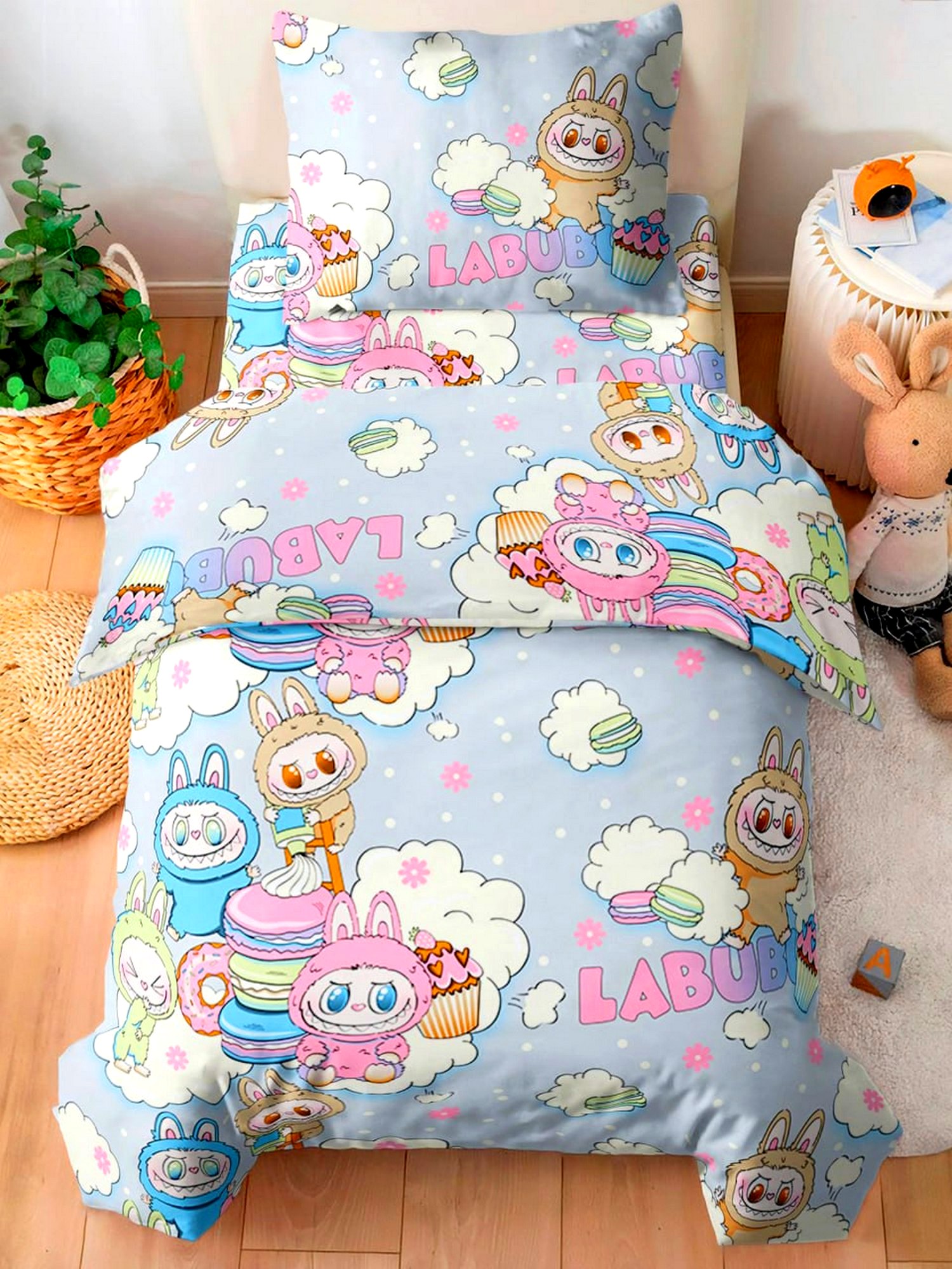 Комплект постельного белья Павлинка Милые монстры Лабубу полутораспальный 3 предм. - фото 2