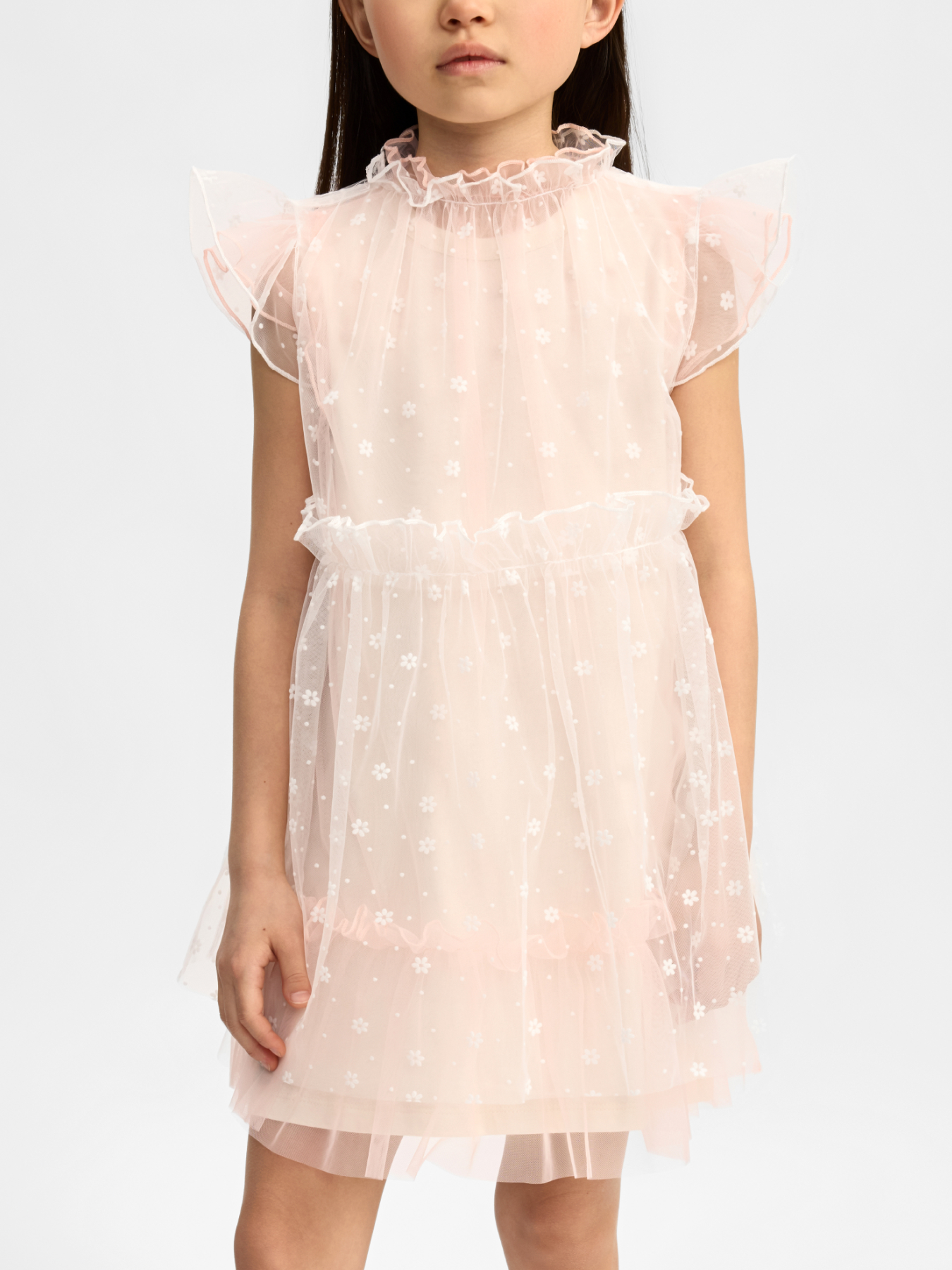 Изображение товара Платье Happy Baby Нарядное трехслойное с воротником-стойкой и крылышками