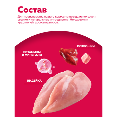 Корм влажный Зоогурман SMOLLY DOG Индейка с потрошками, 100 г х 15 шт
