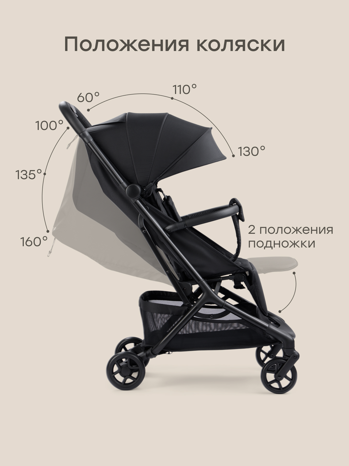 Коляска прогулочная Happy Baby Aira черный - фото 8