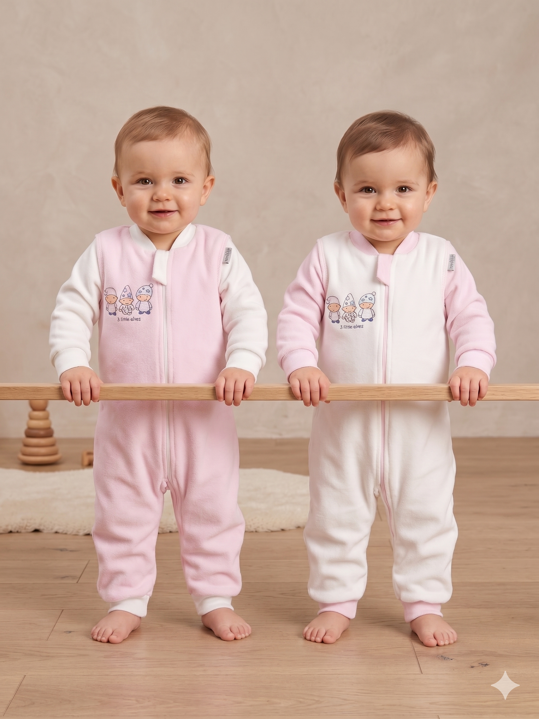 Изображение товара Комплект комбинезонов для новорожденных ТРИЯ 2 шт, 74 размер, хлопок