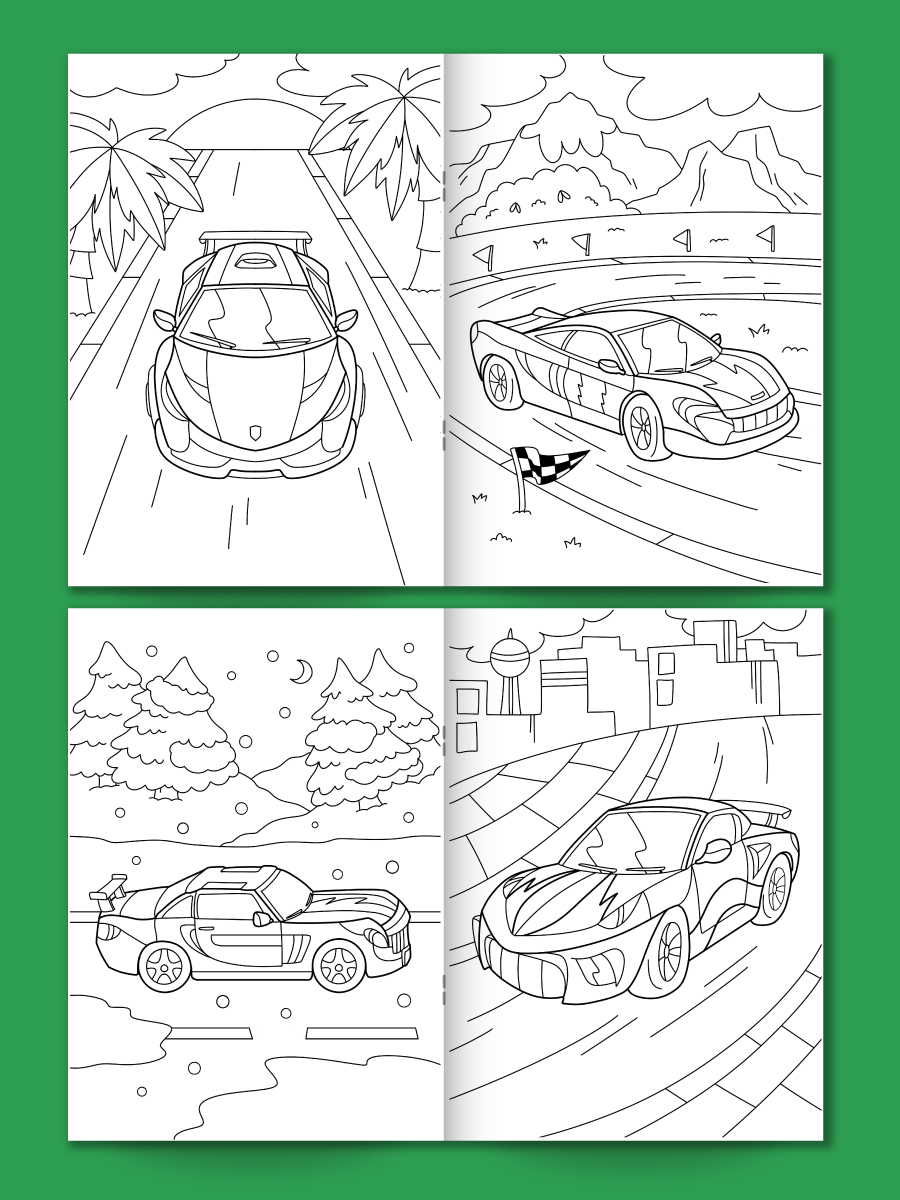 Раскраски Проф-Пресс с машинками. Набор из 4 шт. Гоночные машины Мегатачки Суперкары - фото 5