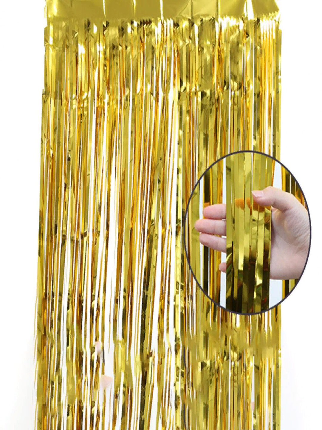 Дождик для фотозоны ZHIYU MENG золотой 2х1м 4 штуки - фото 2