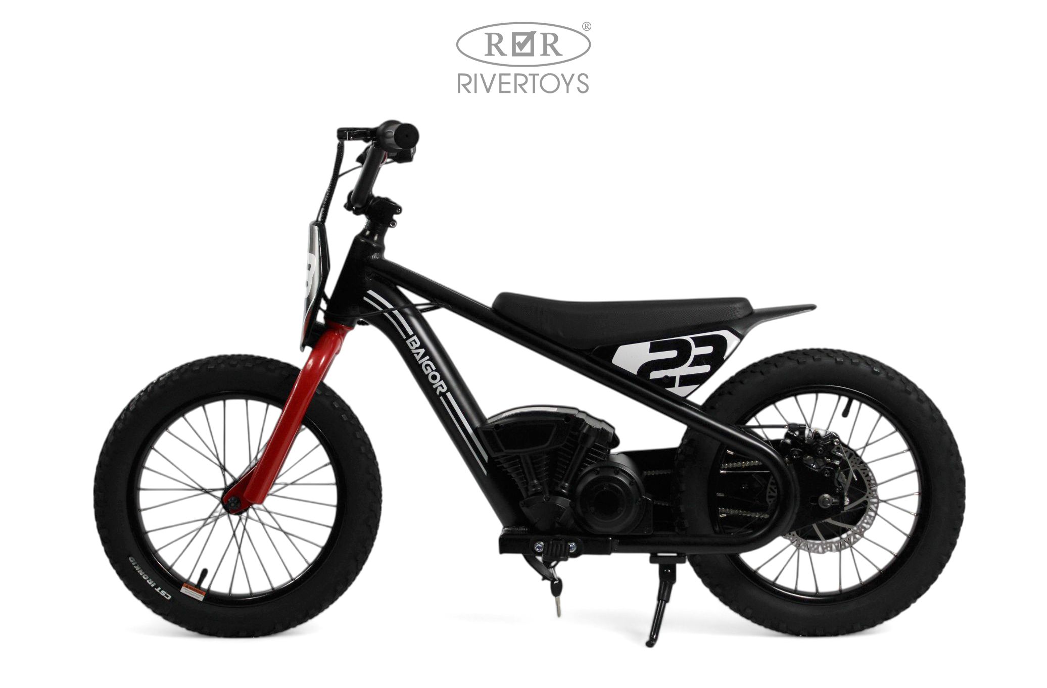 Электромотоцикл RIVERTOYS A001AA-MOTO-BLACK - фото 2