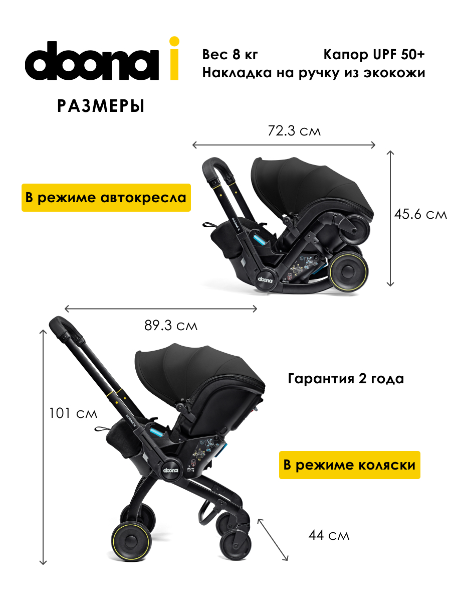 Автокресло Doona X Nitro Black Isofix 0 (0 -13 кг) черный - фото 13