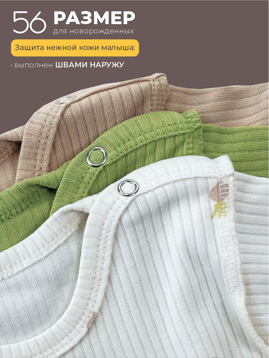 Боди 3 шт ШВЕЙНЫЕ ИСТОРИИ бодиовощи_кор - фото 8