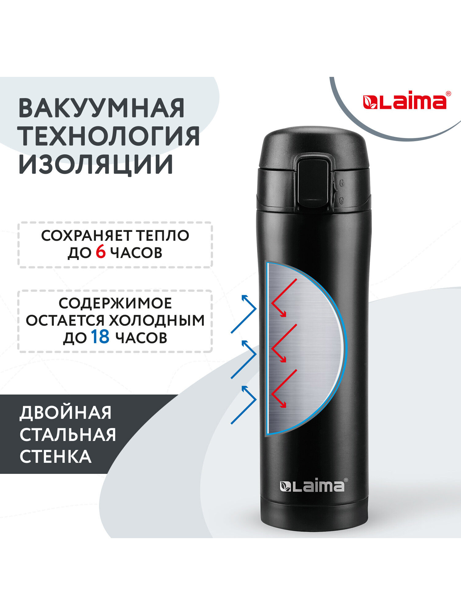 Термокружка Лайма с двойной стенкой из нержавеющей стали - фото 4