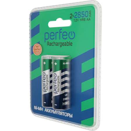 Аккумуляторные батарейки Perfeo AA2850mAh 2 штуки
