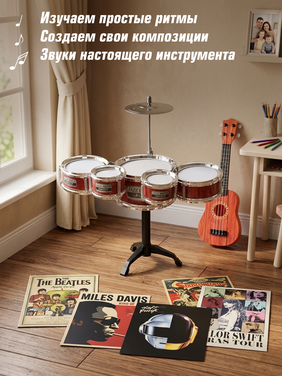 Игрушка музыкальная Veld Co барабаны, гитара - фото 6
