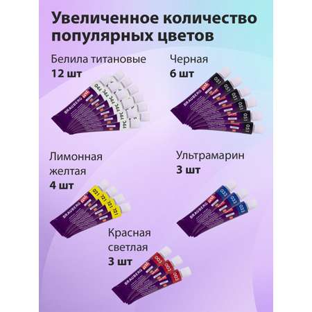 Краски акриловые Brauberg 72 цв.