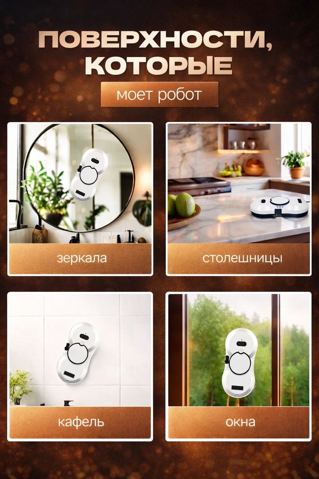 Робот мойщик окон с распылителем + пульт CASTLELADY стеклоочиститель вакуумный - фото 5