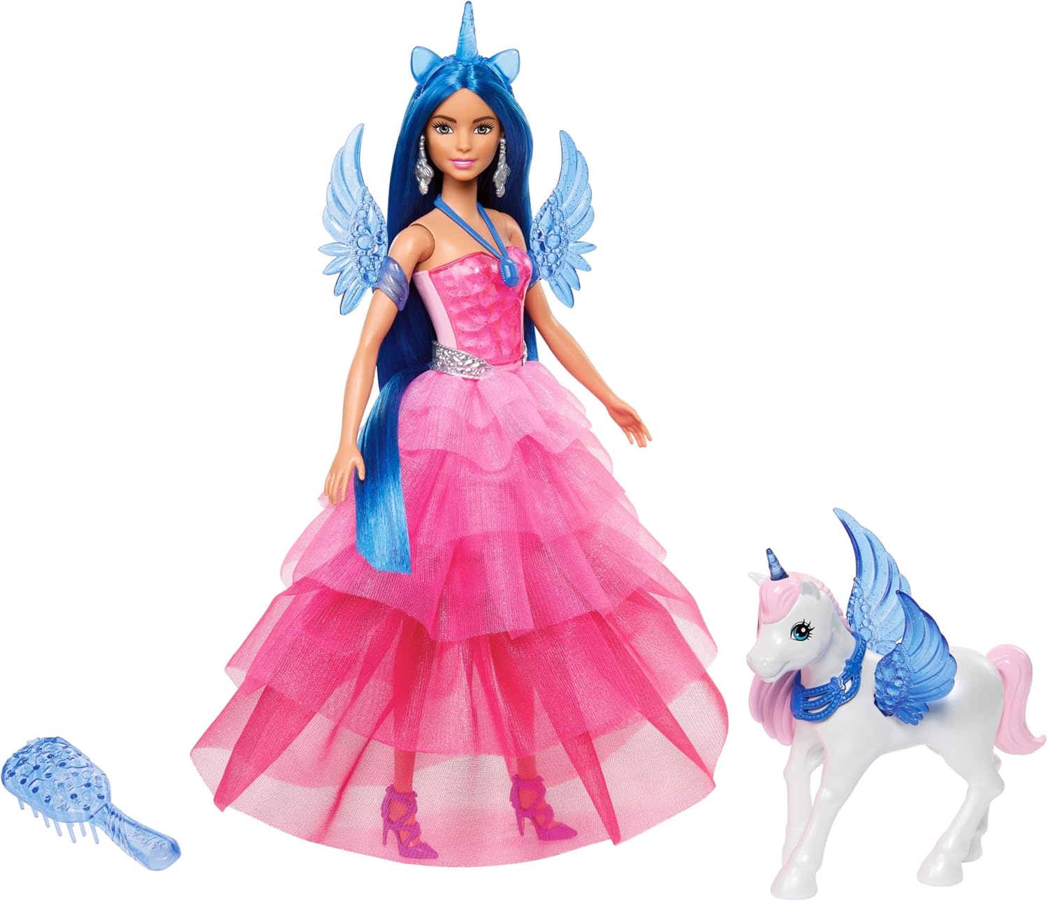 Кукла модельная Barbie с сапфировым единорогом HRR16 - фото 1