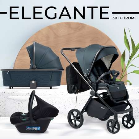 Коляска 3в1 Sweet Baby Elegante Chrome Blue