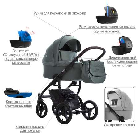 Коляска 2в1 Bebetto Luca зеленый
