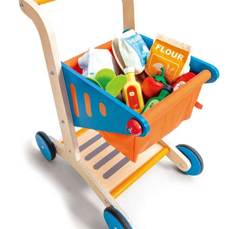 Игровой набор Hape тележки и корзинки, продукты, касса