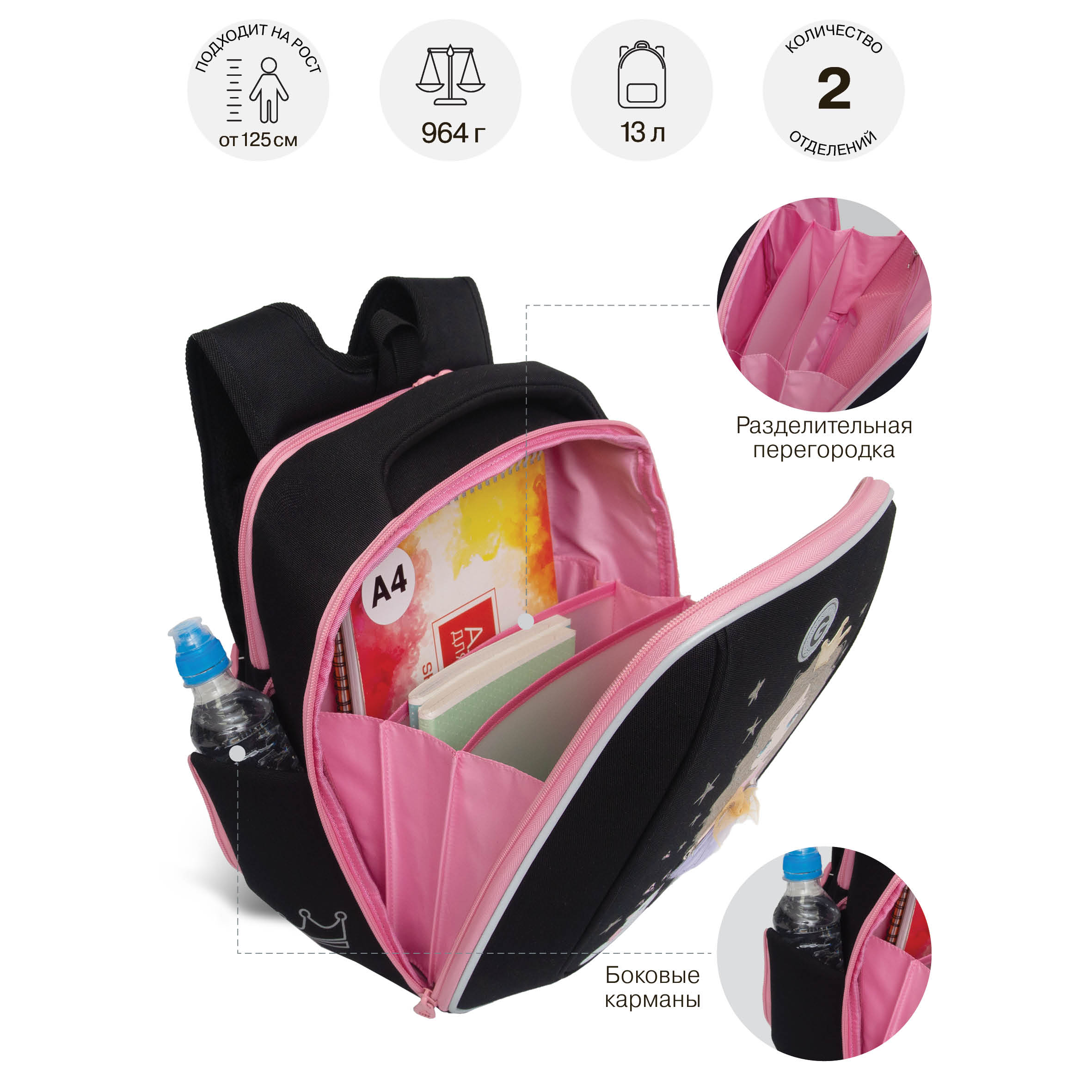 Ранец Grizzly для девочки - фото 9