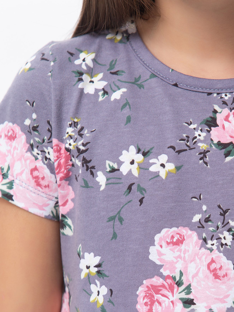 Платье HappyFox HFLUN2112цветы.серый - фото 6