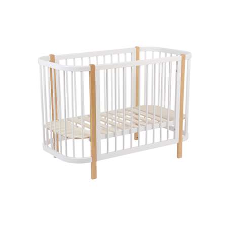 Детская кроватка Polini kids 350 прямоугольная, продольный маятник (белый)