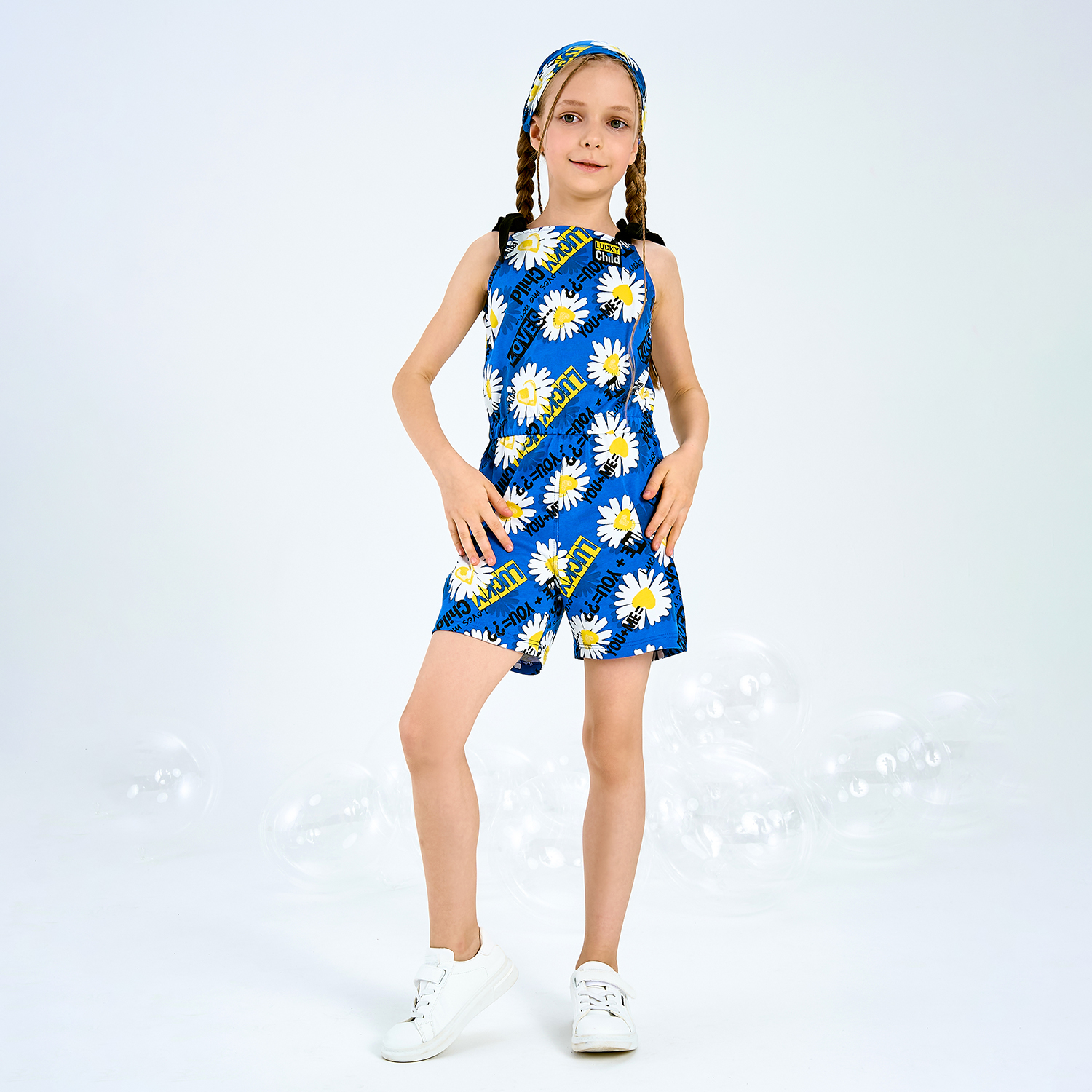 Комбинезон Lucky Child 143-31К/ромашки/2-12 - фото 1