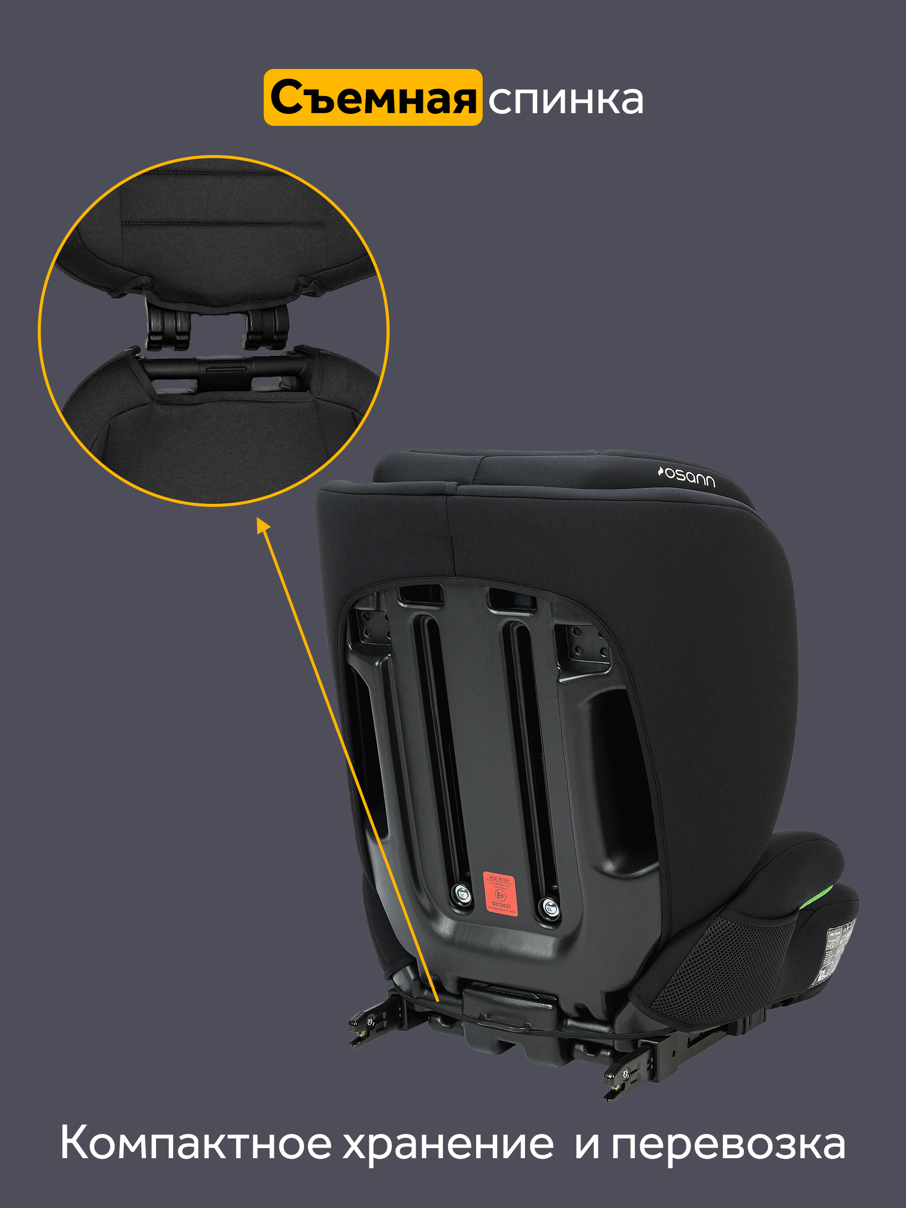 Автокресло Osann Musca Isofix Isofix 2/3 (15-36 кг) черный - фото 13
