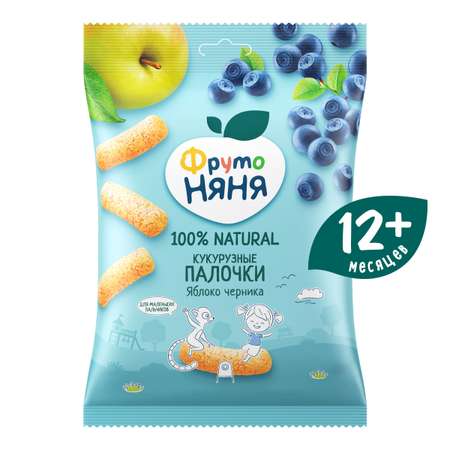 Кукурузные палочки ФрутоНяня яблоко-черника с 12 мес 20 г