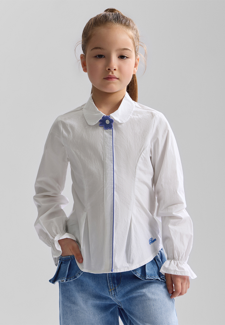 Изображение товара Рубашка Happy Baby 116 Декоративный цветок на пуговице