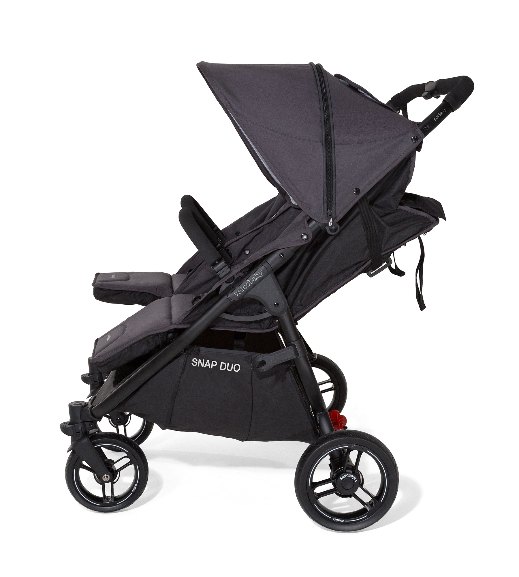 Коляска прогулочная для двойни Valco baby Snap Duo серый - фото 1