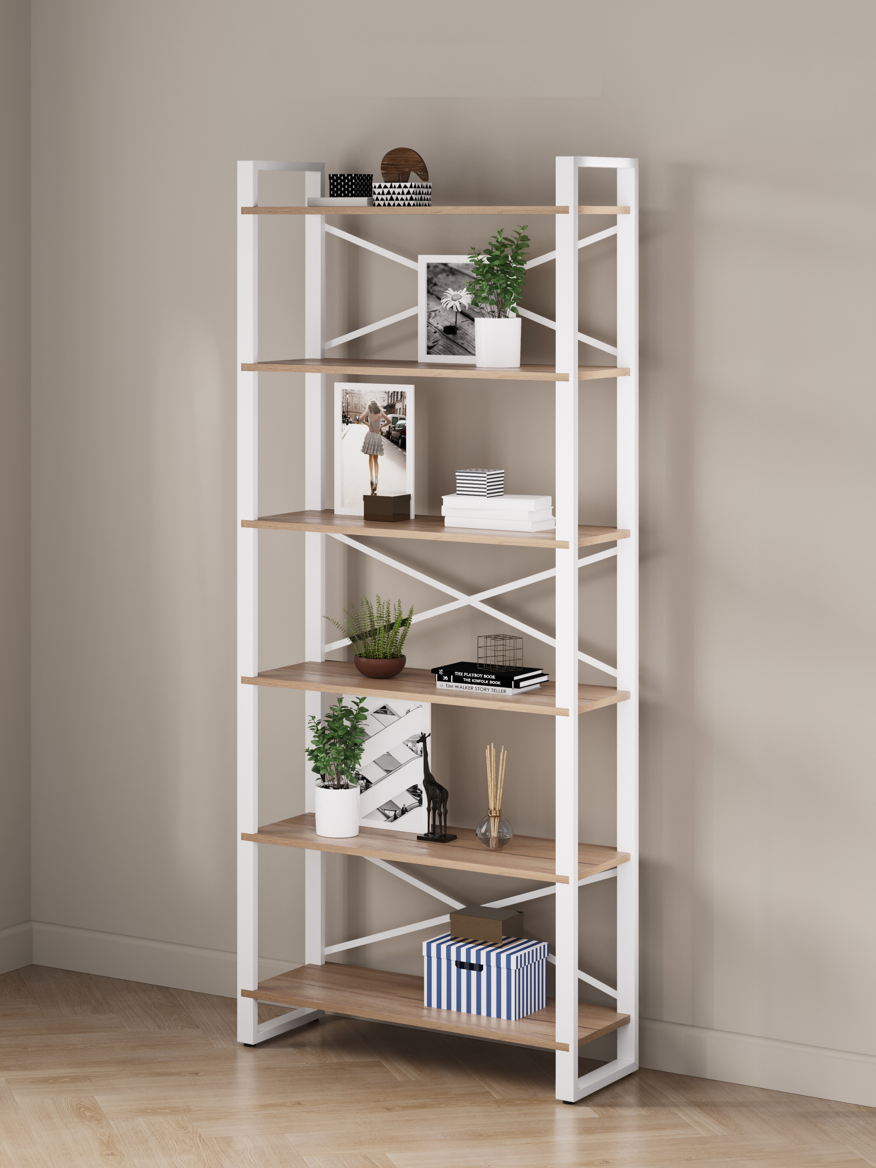 Изображение товара Стеллаж Leset Стилвуд 136 Белый/Дуб крафт золотой