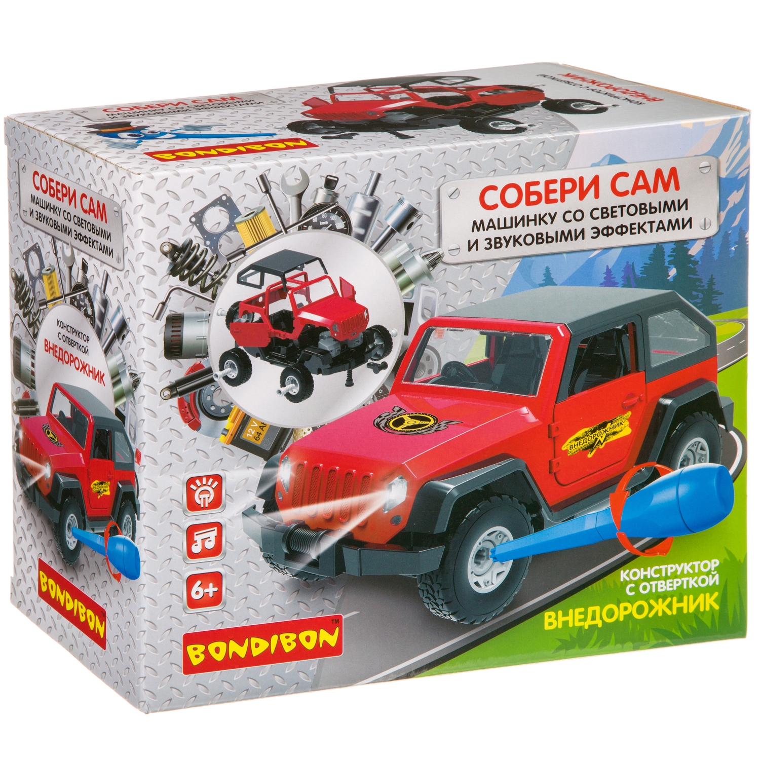 Конструктор Bondibon с отверткой свет звук Джип - фото 3