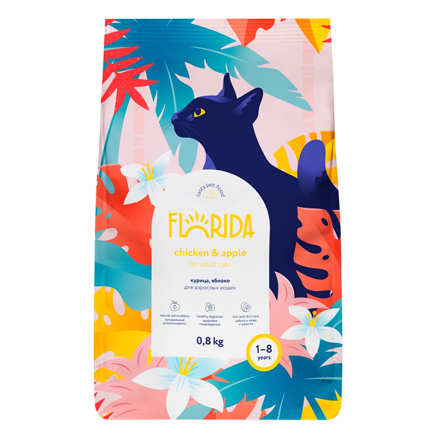 Корм для кошек Florida 800г курица-яблоко - фото 1