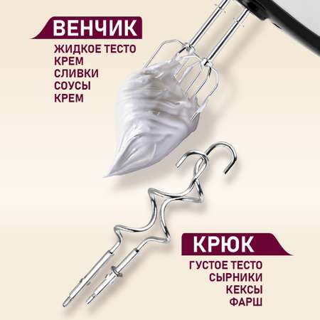 Миксер с чашей CENTEK CT-1124 черный/сталь 600Вт 5 скоростей