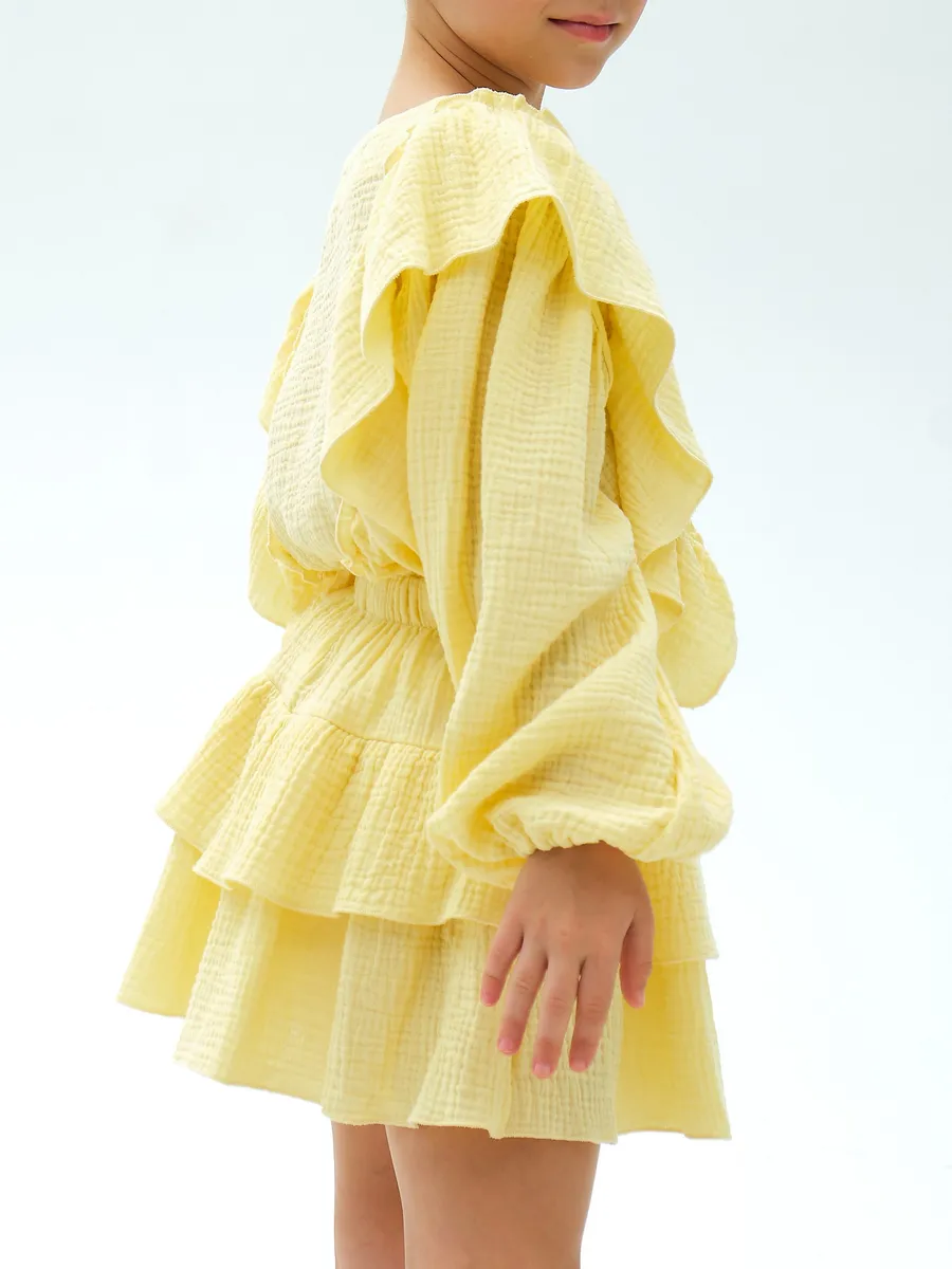 Блузка и юбка Leli dress костюм_муслин_с_юбкой_желтый - фото 6