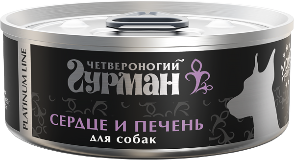 Корм для собак влажный Четвероногий Гурман Platinum line Сердце и печень 100г - фото 1