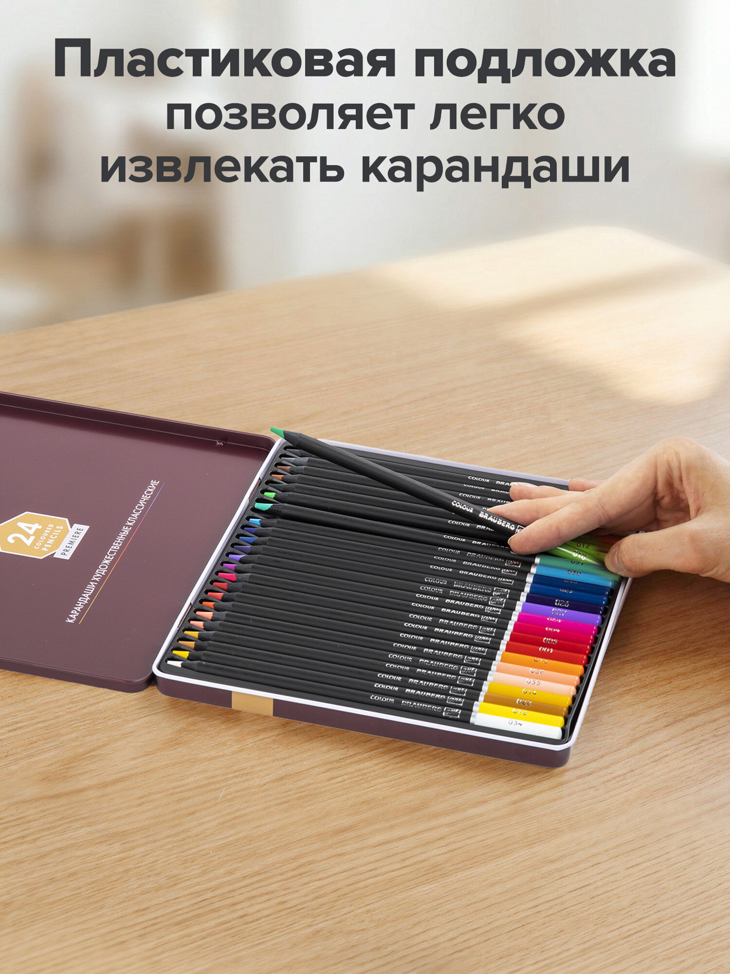 Карандаши цветные Brauberg 24 шт. - фото 7