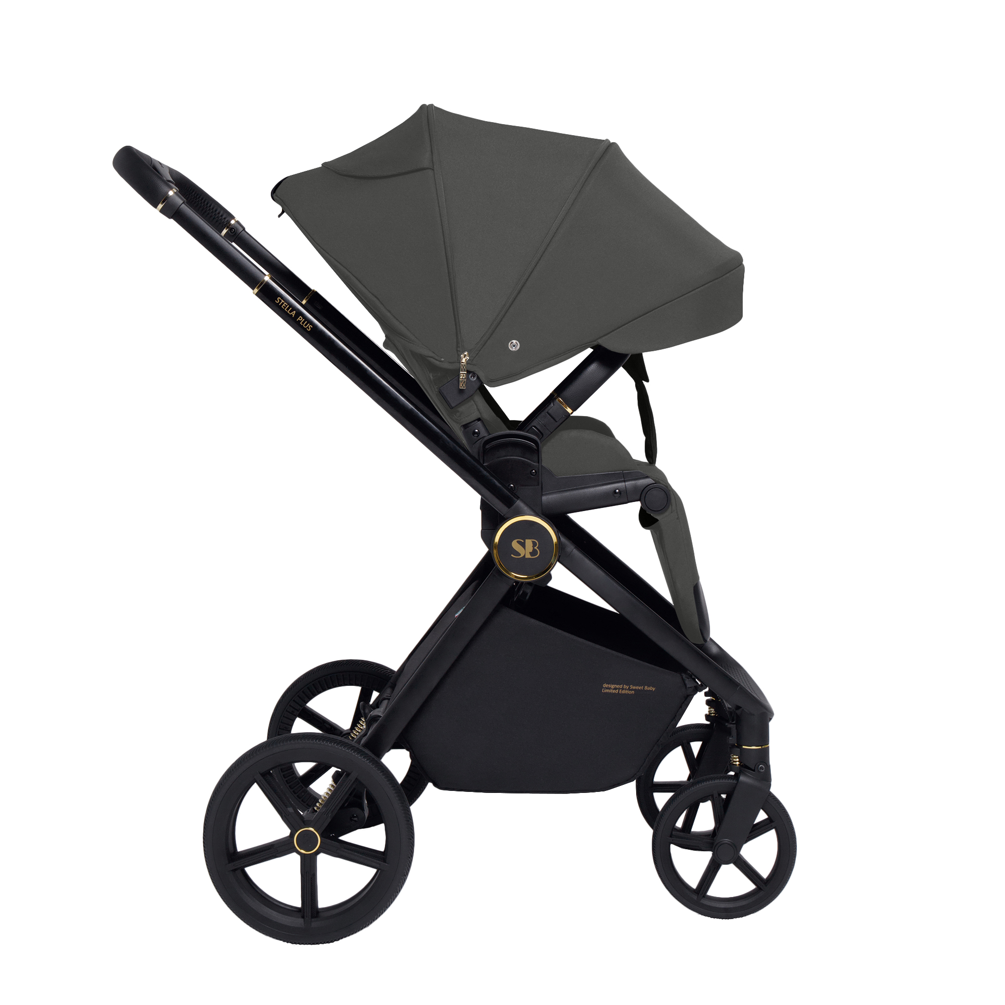 Коляска прогулочная Sweet Baby Stella Plus Dark Grey серый - фото 8