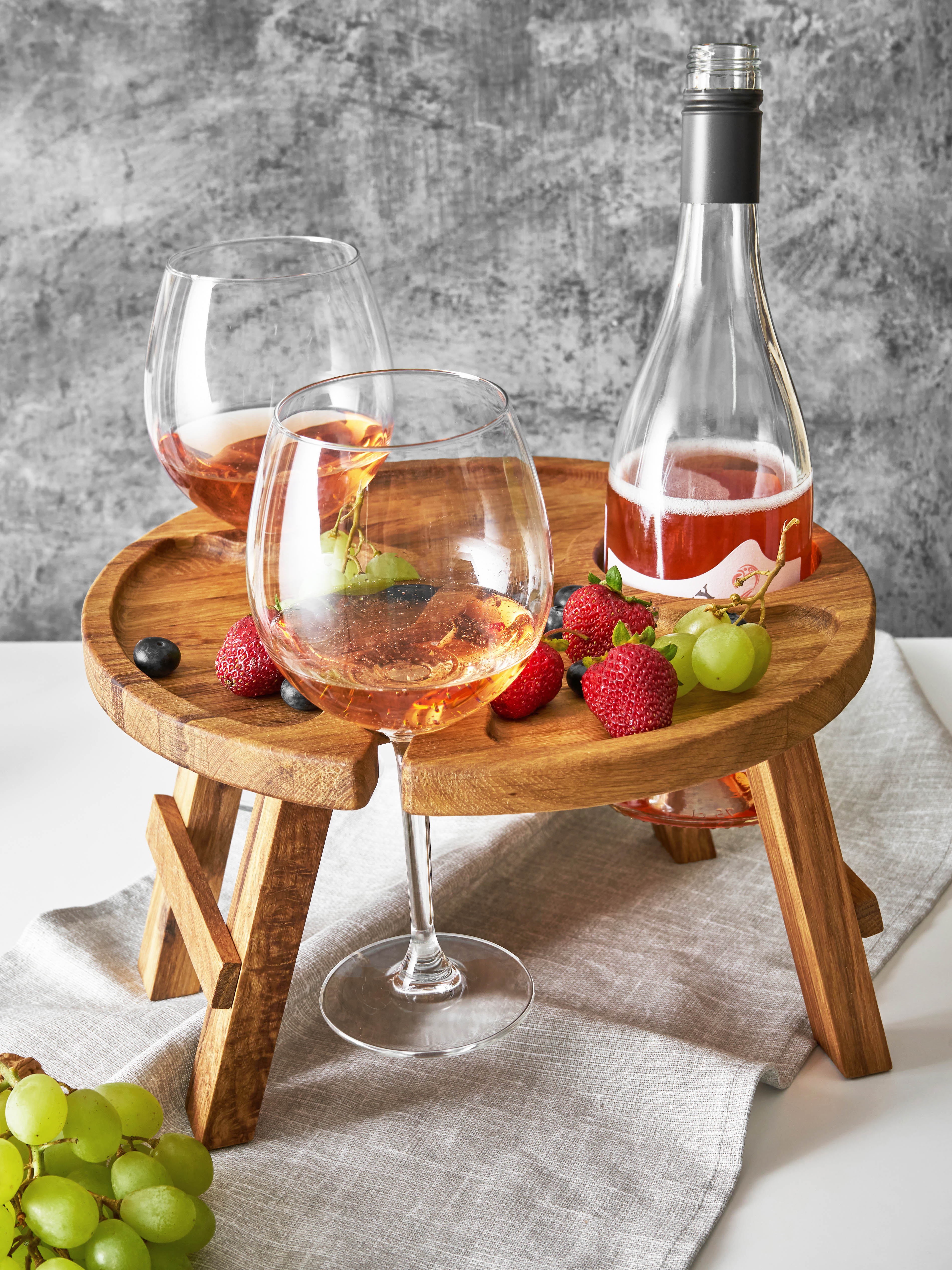 Винный столик Plates and More деревянный - фото 3