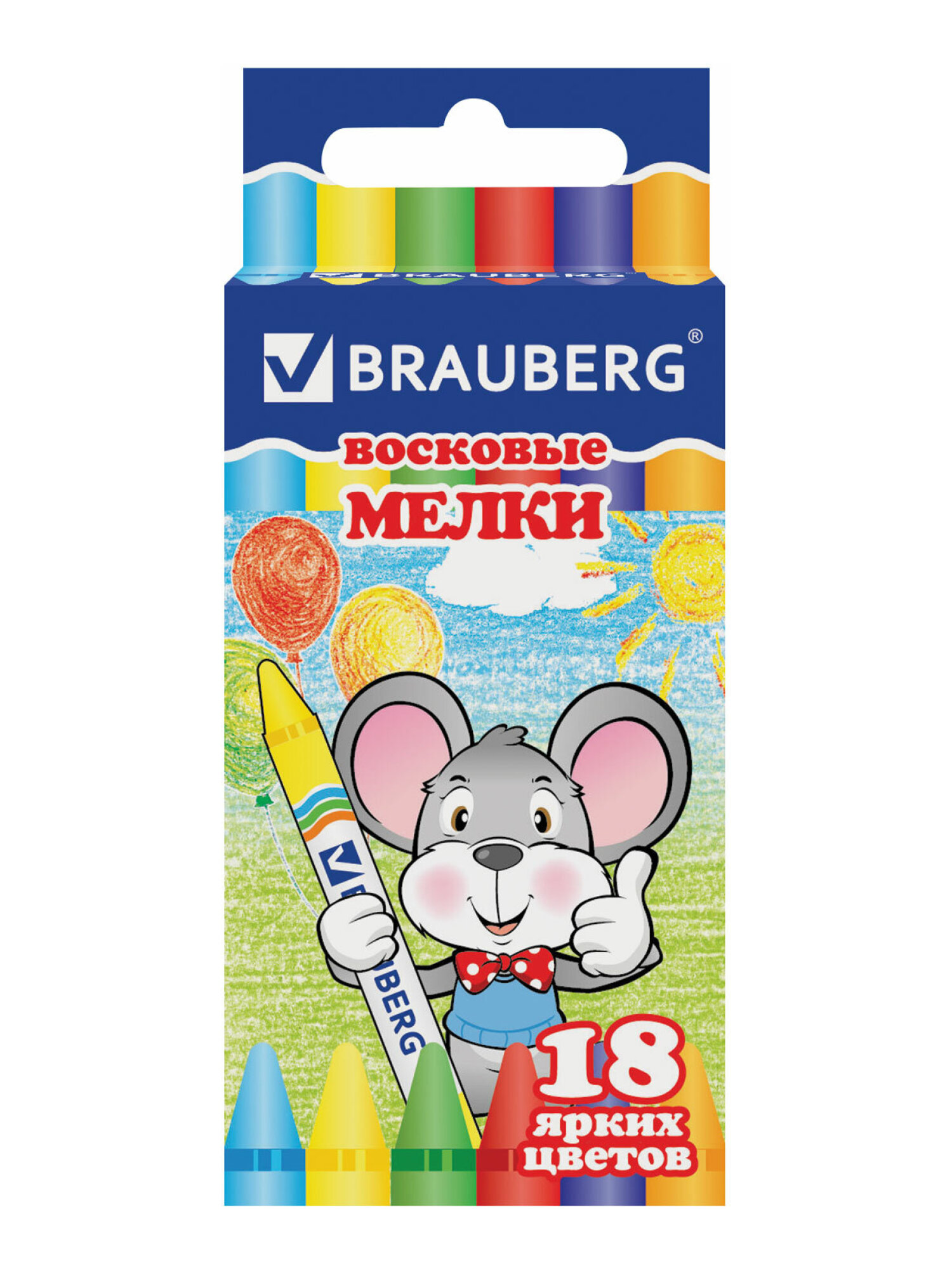Восковые мелки Brauberg 18 шт. - фото 8