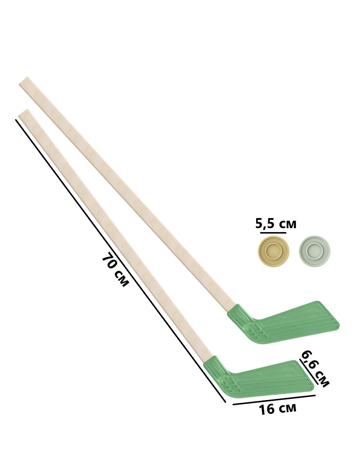 Набор для хоккея Задира клюшка детская 2 шт + шайба 2 шт - фото 1