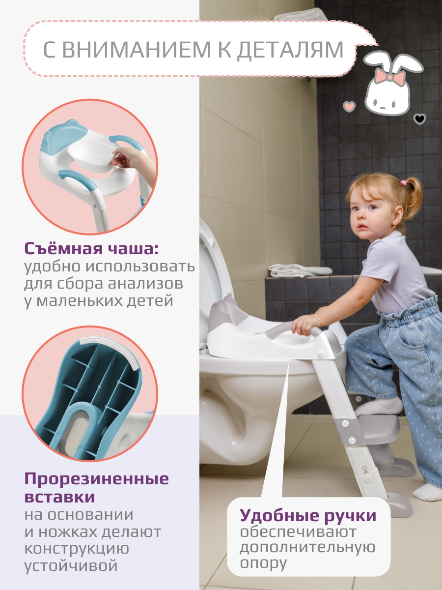Накладка на унитаз KidWick Panda Soft голубой - фото 7