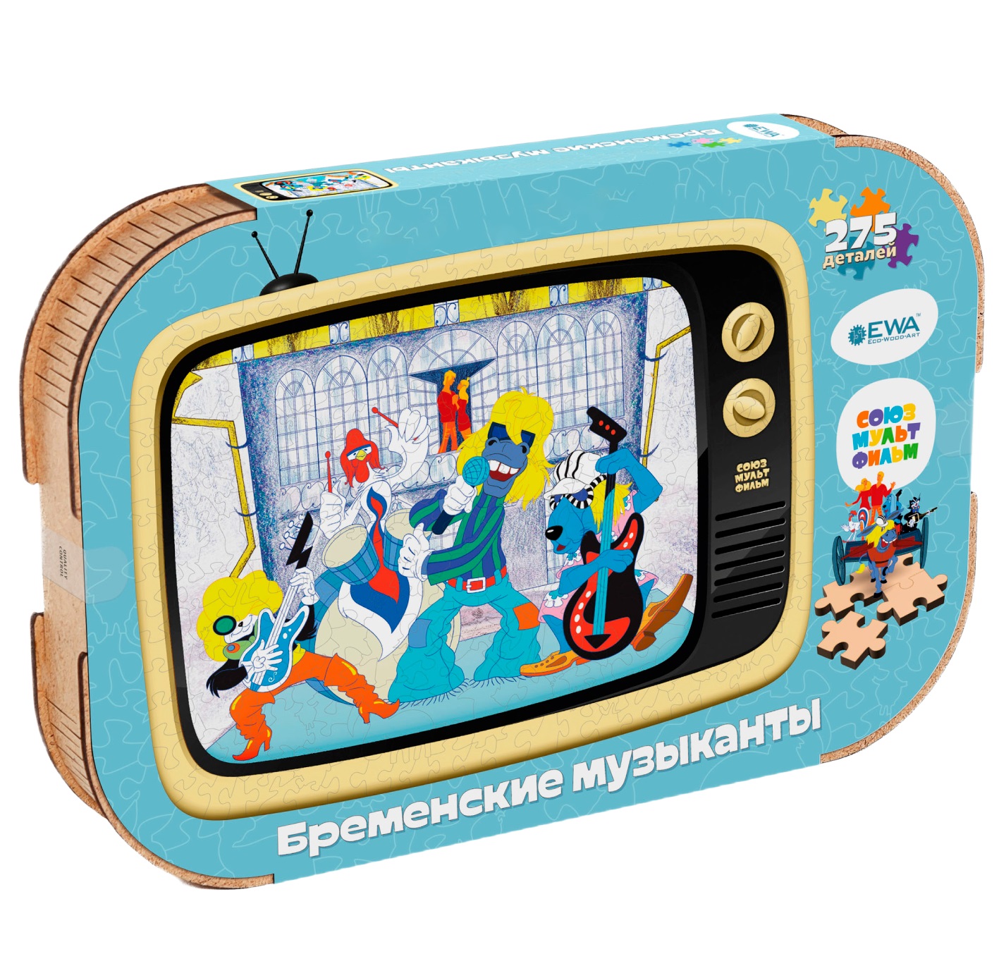 Пазл Eco Wood Art Бременские музыканты 40x29 см деревянный - фото 6