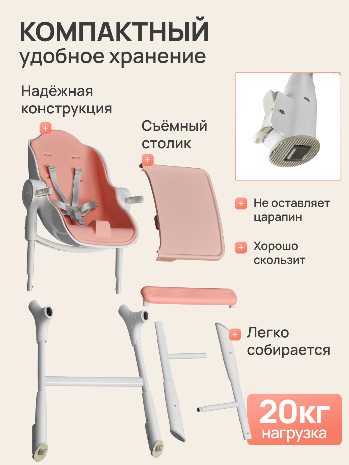 Стульчик для кормления Oribel Cocoon - фото 7