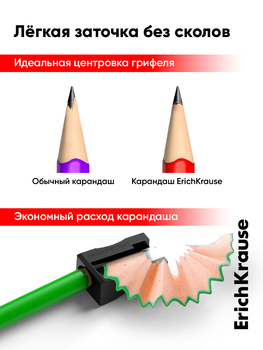 Карандаши чернографитные ErichKrause 12 шт. - фото 5