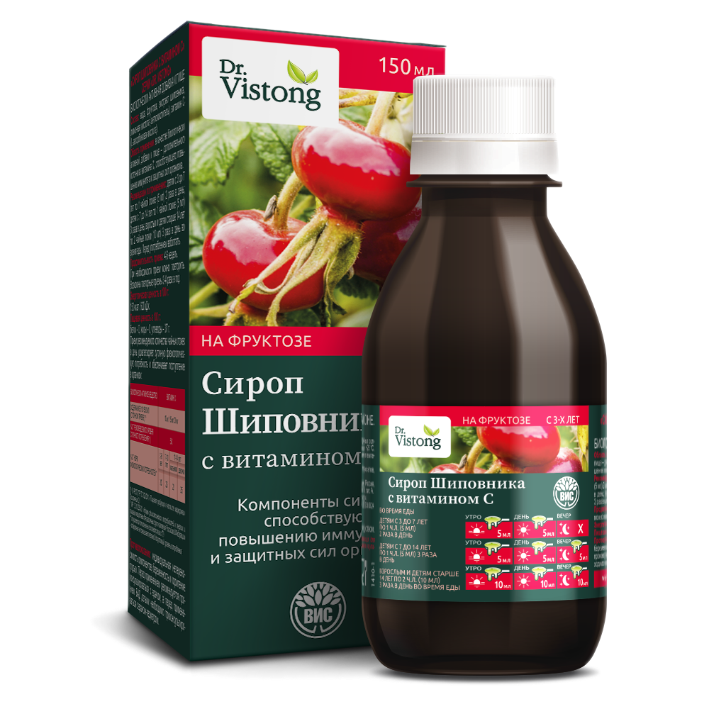 БАД DR. Vistong Сироп шиповника с витамином С -150 мл 1 шт - фото 1