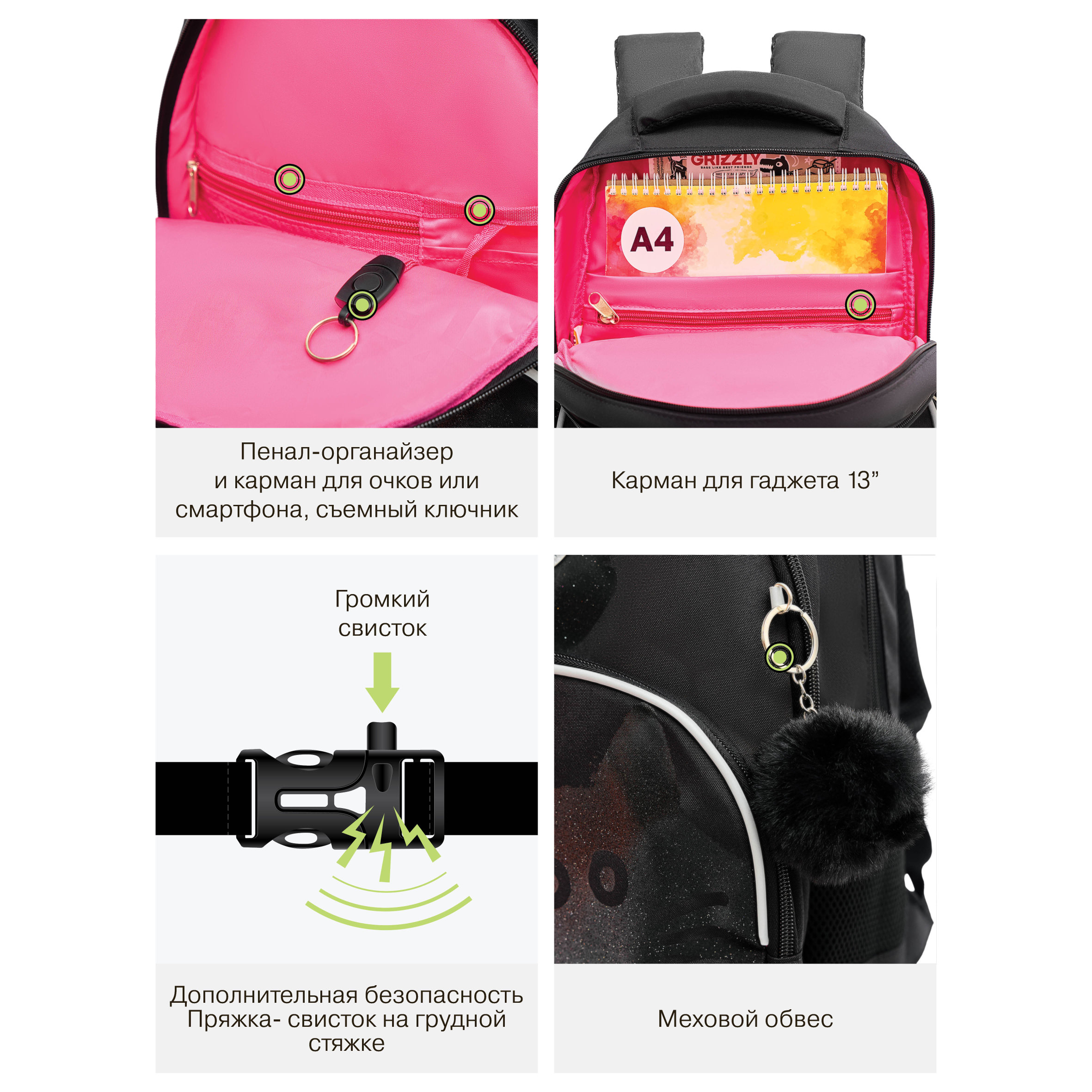 Рюкзак Grizzly Серебро - фото 11