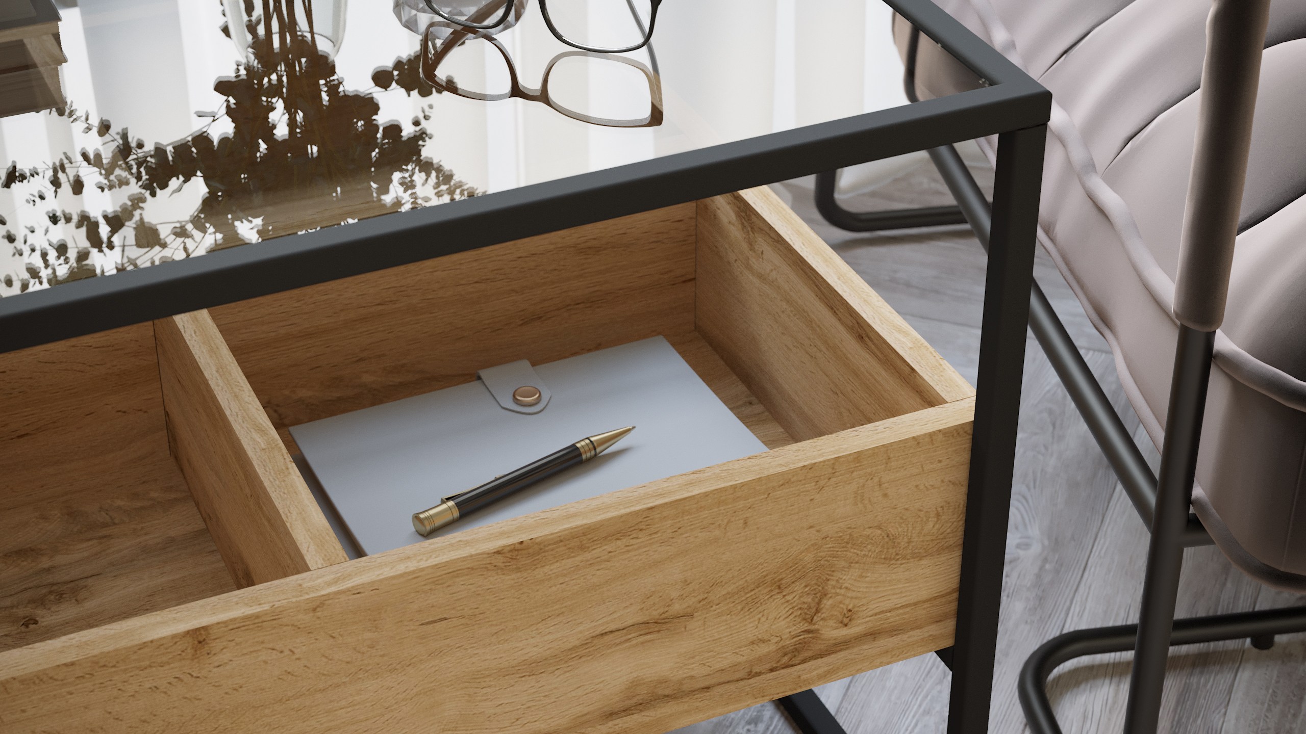 Стол журнальный КАЛИФОРНИЯ МЕБЕЛЬ Кассо СЖ01 Дуб вотан - фото 6