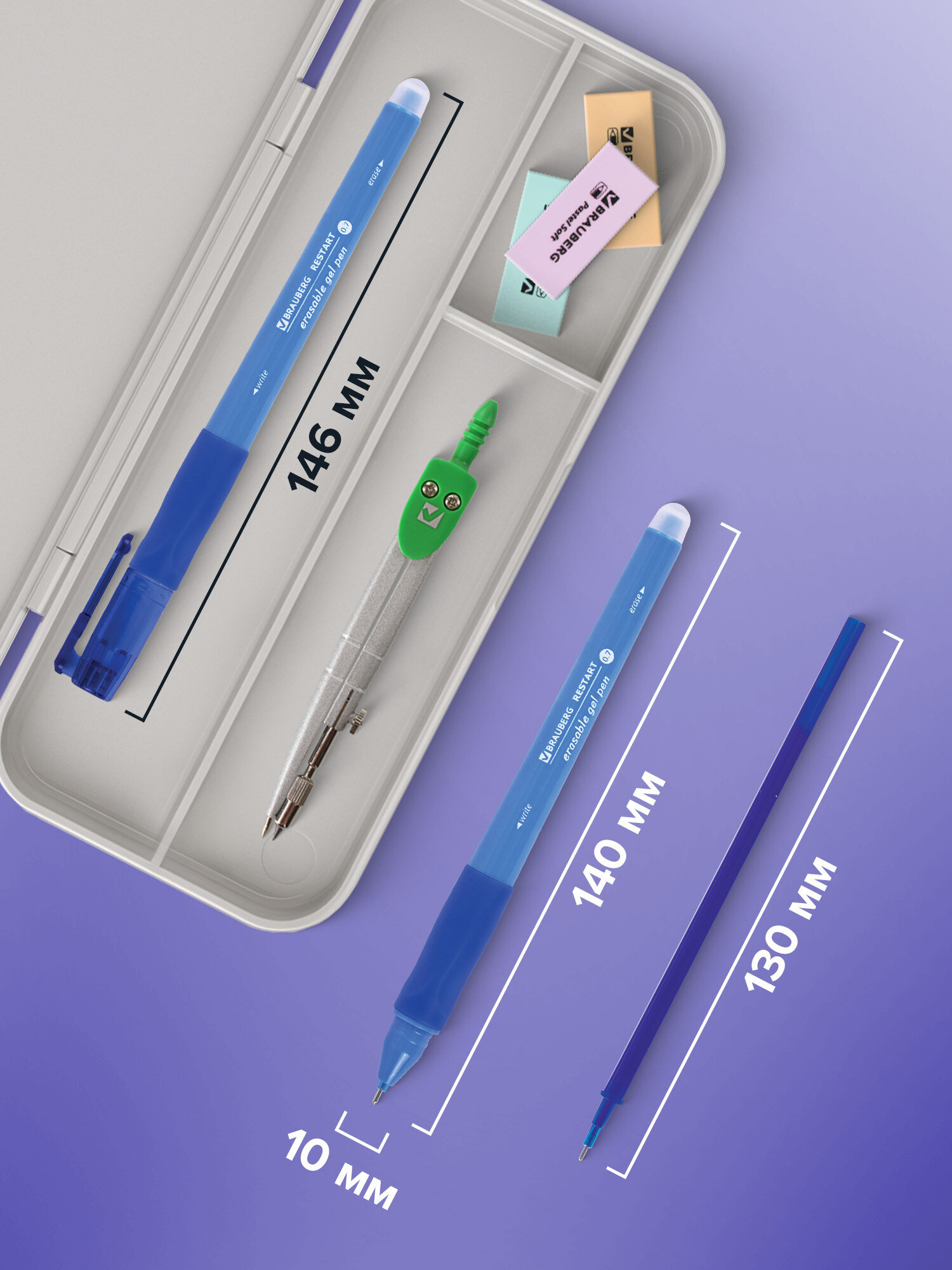 Ручка со стираемыми чернилами Brauberg 12 шт. - фото 5