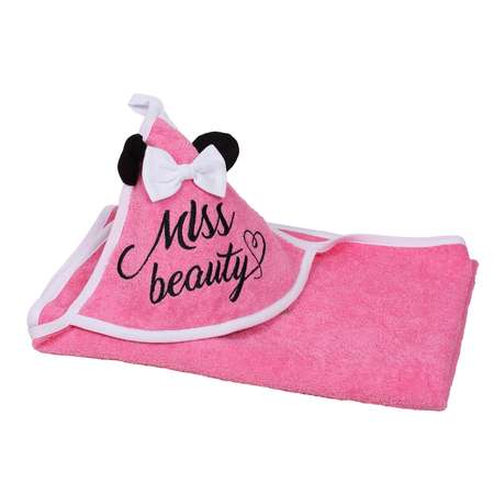 Полотенце Amarobaby Miss Beauty с уголком Розовый
