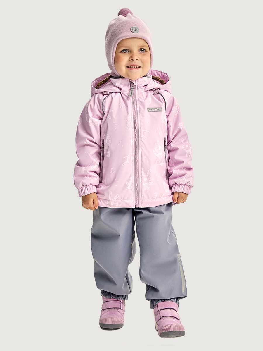 Костюм NIKASTYLE 7м0226 пудра/светло-серый - фото 1