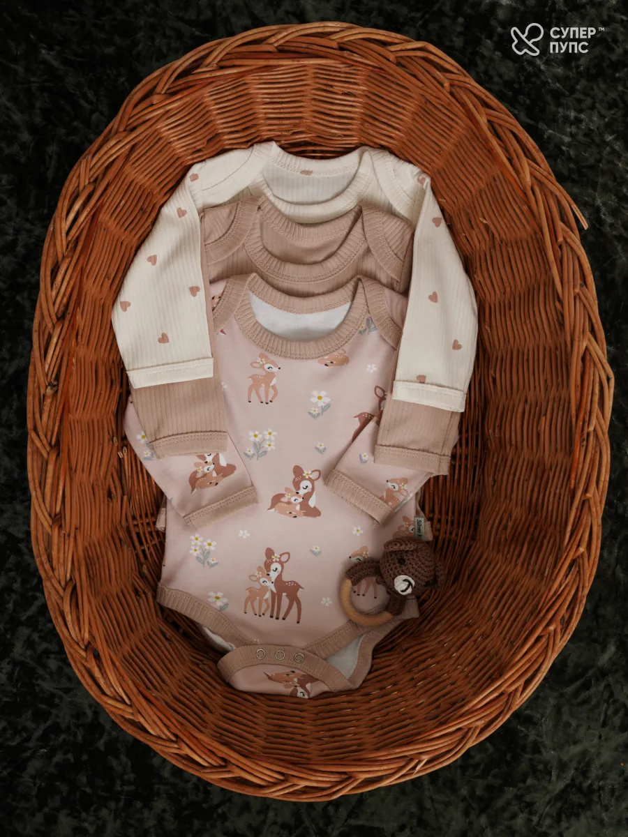 Боди 3 шт Супер Пупс нбр/3пр/бд/sk20/рубчик/леснаясказка - фото 22